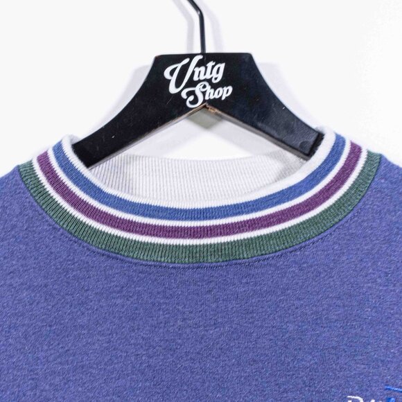 Jerzees Russell Ringer Crewneck Sweatshirt Spell Out Large VTG 90s Streetwear - Picture 4 of 7